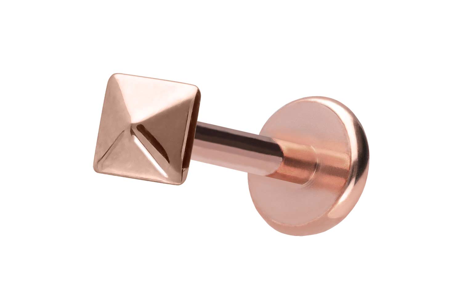 Titan Labret Piercing mit Push Fit PYRAMIDE